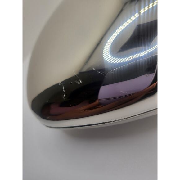 ZARA NWT Oval Clutch Solid Silver Metallic Crossbody Chain Black Fabric Lining - Picture 6 of 6